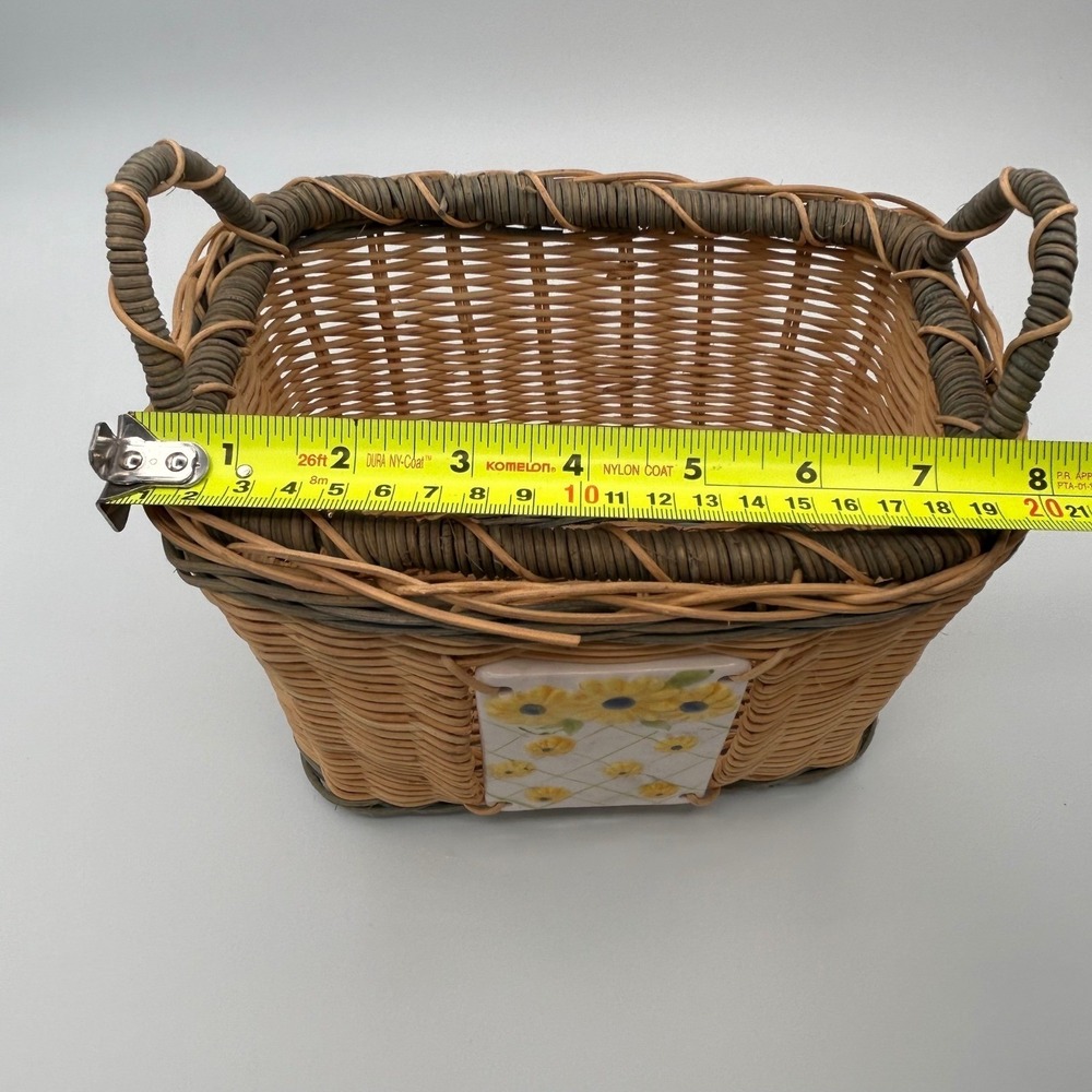 Cottage Vintage Wicker Basket Sunflower Ceramic‎ Tile - Picture 7 of 9